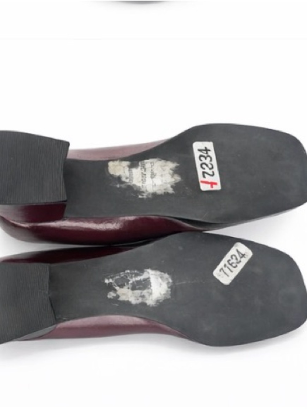 Taryn Rose Leather Loafers Brown Burgundy Square Toe IT 37/US 7 Dark Academia - Picture 4 of 5